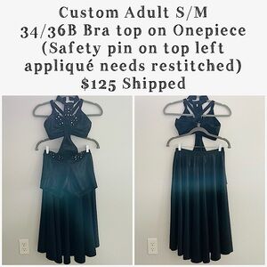 Custom S/M Adult Dance Costume, Black, Jazz/Contemporary/Open